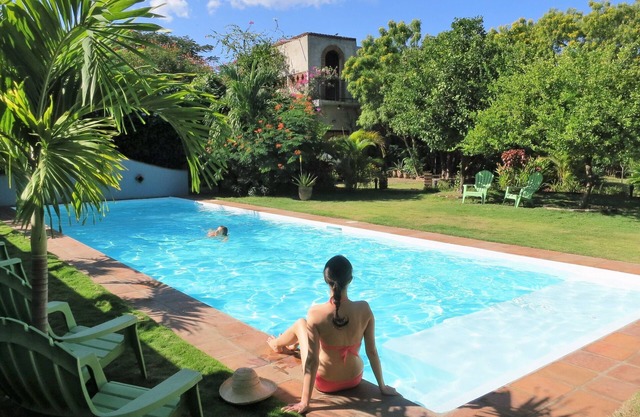 Casa Palmyra room #3, swimming pool and garage.