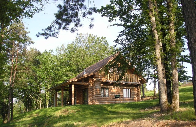 Champagne log cabin with SWIMMING POOL (summer) and SAUNA (winter)