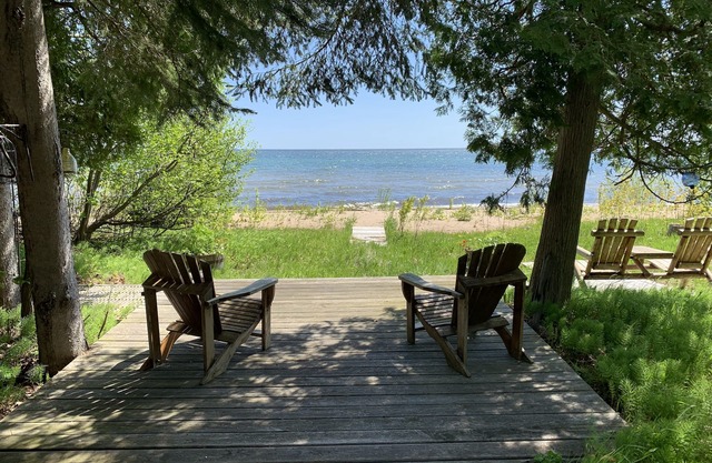 Charming cottage on sugar sand Lake Huron beach