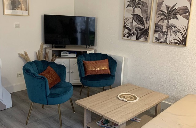 Charming holiday home of 38 m2 with swimming pool and beach on foot!