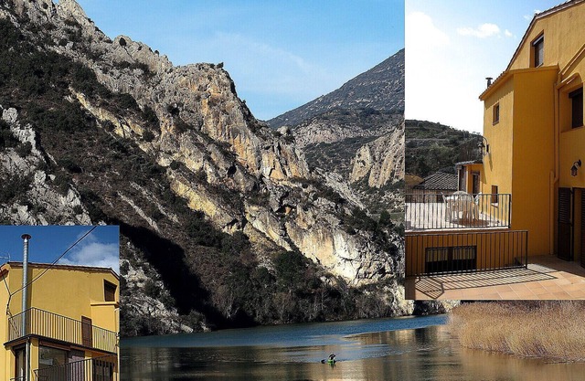 Climbers recess in El Montsec, huge house in the Pre-Pyrenees