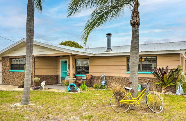 Colorful Hudson Home on Canal w/ Boat Dock!