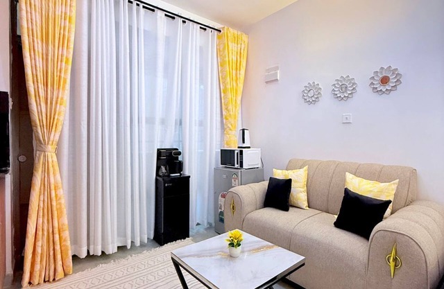 Cozy and elegant studio in Nairobi fully furnished with detailed interior decor.
