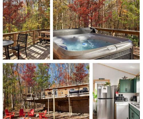 Cozy Cabin w Lake, Hot Tub, Huge Deck & Fire Pit