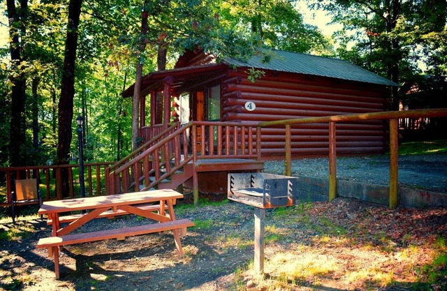 Cozy Cabin with Fire Pit pavilion near boat ramp