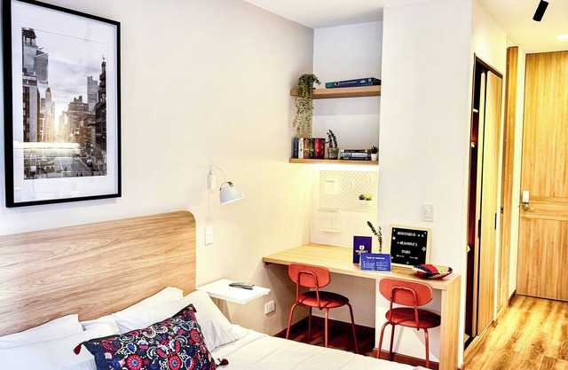Cozy studio near 93 park with terrace, WiFi, fitness room and coworking