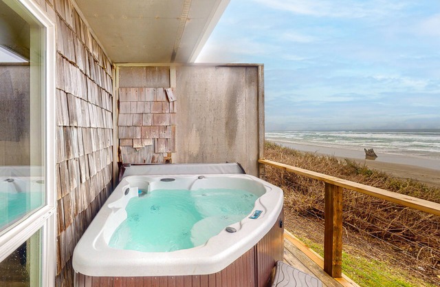 Dog-friendly oceanfront home with private hot tub & amazing view - walk to beach