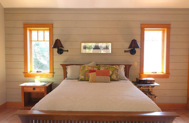 East side Lake George carriage house for rent. Adirondack detailing.