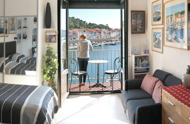 Fabulous studio, sleeps 2, overlooking the lovely harbour of Port-Vendres.