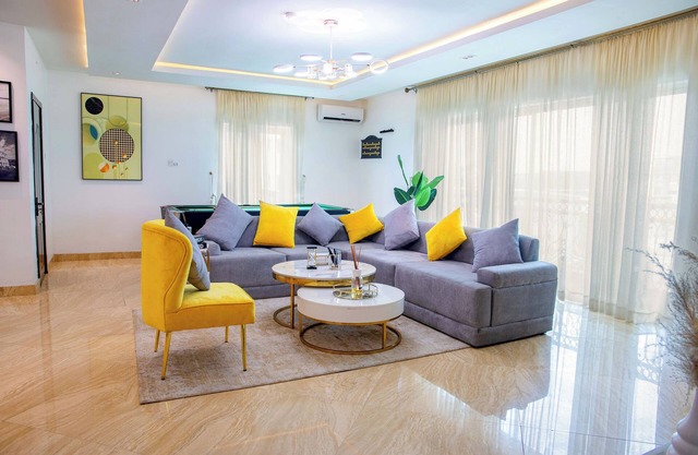 Family friendly apartment with game room and deck. Very homey