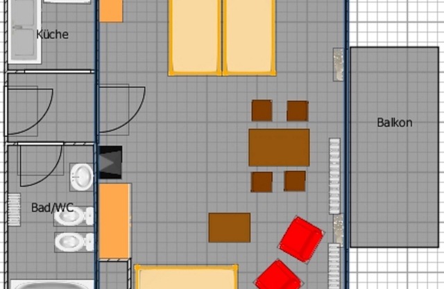 Ferienwohnung Ost-Seite mit 50qm, 1 Wohn-/Schlafzimmer, für maximal 2 Personen