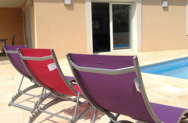 For 8 people, air-conditioned villa with private pool.