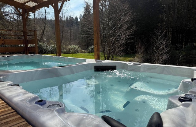Forest setting with swim spa