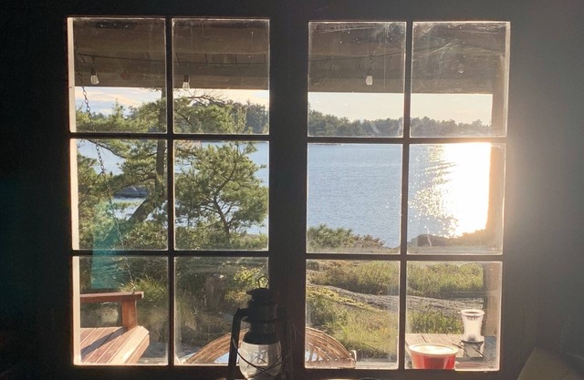 Georgian Bay Private island, unique authentic log cabin