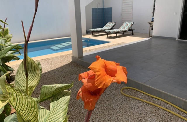 Ground floor of villa with private swimming pool near the beach.