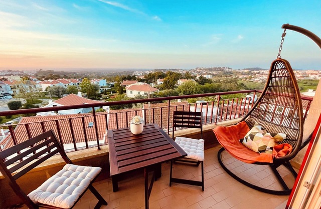 Holiday apartment or home office with a view of Lisbon & the Atlantic coast.