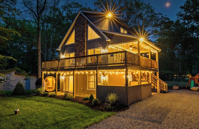 Hot Tub + Sauna + Play-Set + Patio = Personal Oasis