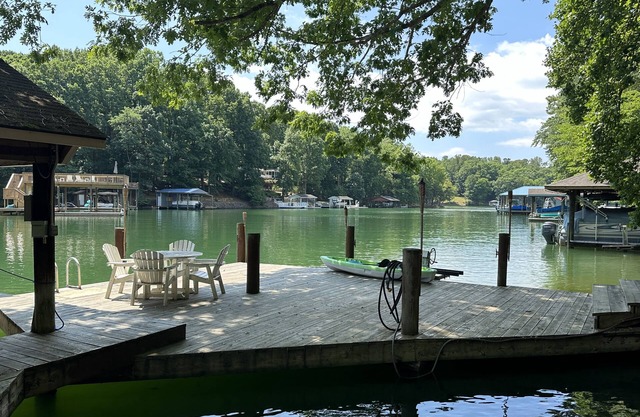 Inviting lakefront home with firepit, balcony & W/D - dog-friendly
