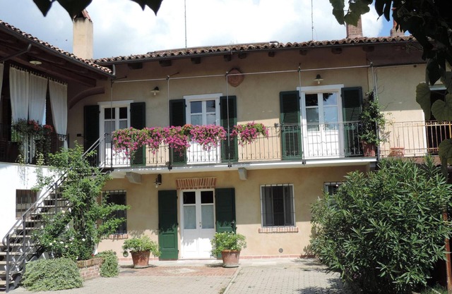 Isolated on hill, flat with terrace among romanesque art,quiet,nature.