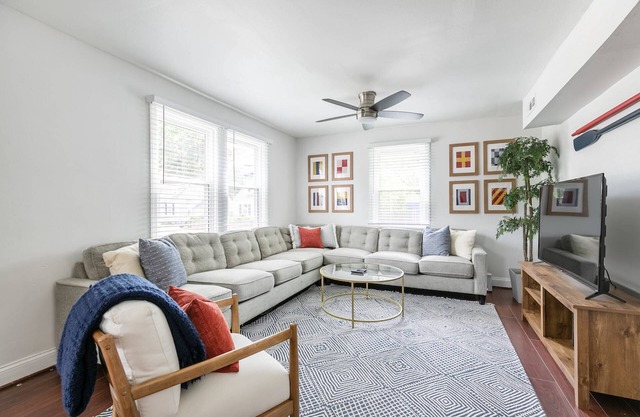 Jackson's Bunker in Eastport with fenced-in backyard and dog friendly