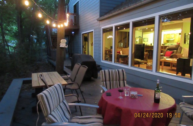 Lake and marina view, Cape Royale under the trees, newly remodeled kitchen