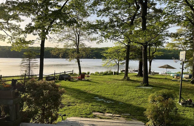 Lake front on glacial lake, swimming, boating, fishing. Floating dock