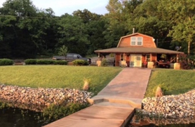 Lakefront cabin tucked away in a private setting.