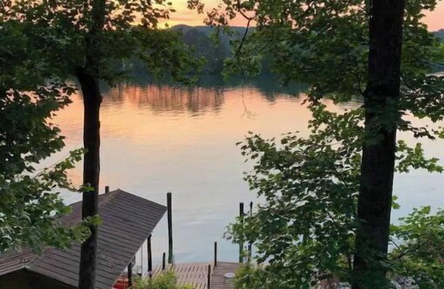 Lakefront Sunset Harbor on Watts Bar Boathouse and Dock