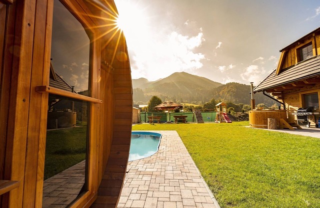 Large apartment in Chalet with pool, mountain view and garden