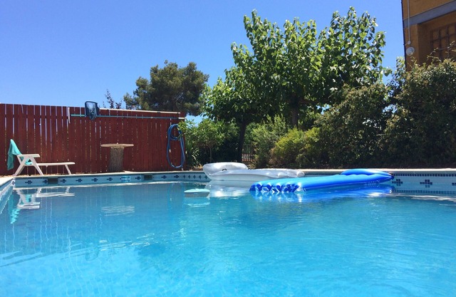 Large private pool, entire new build cool airy flat, gardens, parking, WiFi