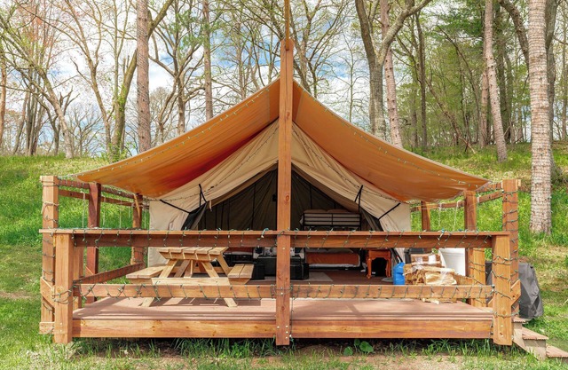 Large tent on massive Big Rock Creek Estate!