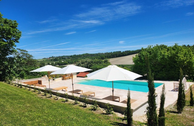 Le Grenier, a charming gîte on the side of a hill. Stunning views, stunning pool