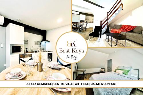 Le Grey - By BEST KEYS - Maison Duplex Moderne - Entièrement Climatisé - Centre Ville - Smart TV - Machine à Café Nespresso - WiFi Fibre - Check-in Autonome - Parking Gratuit à Proximité