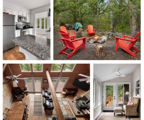 Loft Wood Stove Fire Pit Grill & Deck on Creek