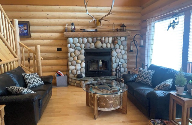 Log cabin in the woods