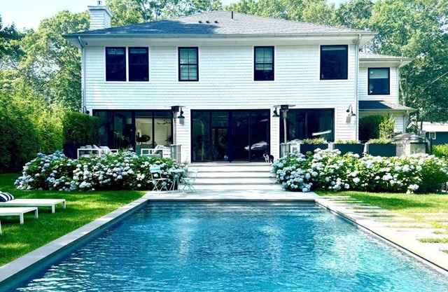 Luxe Summer House Rental w/Heated Saltwater Pool; Walk to Beach and Golf.