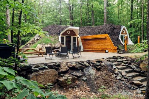 Luxurious and Carbon Neutral Hobbit House with Private Hot Tub in Springvale, Maine, Perfect for a Relaxing Weekend Getaway