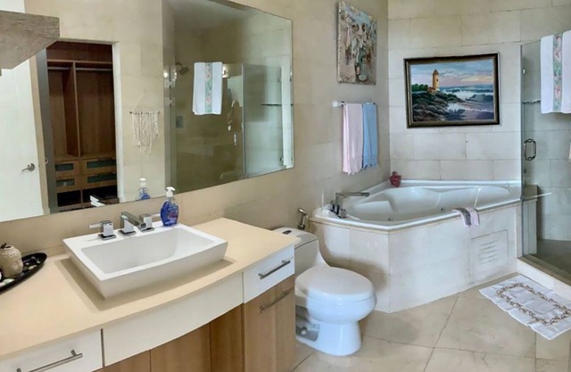 Luxury apartment with private beach and sea view