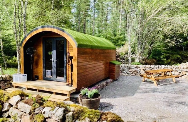 Luxury Glamping Pod surrounded by nature.