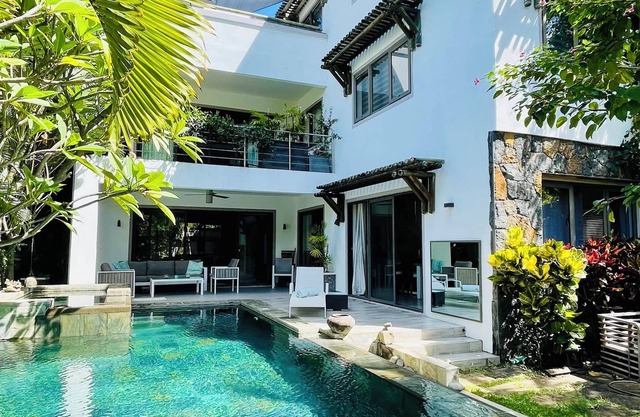 Luxury villa 150m of the beach with heated swimming pool