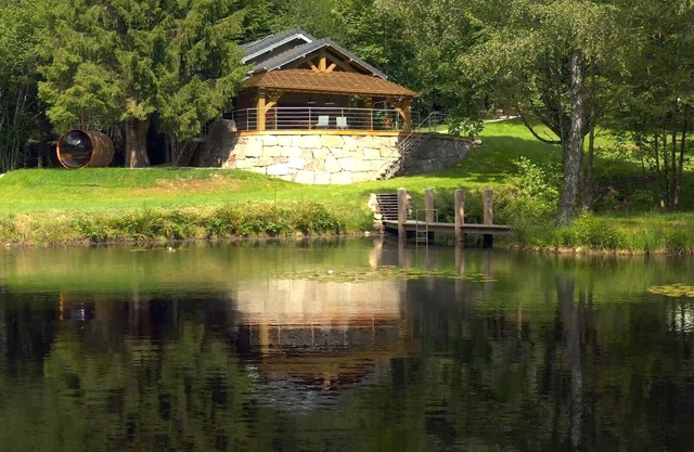 Magnificent chalet on a green island. 2 ponds, private sauna and jacuzzi