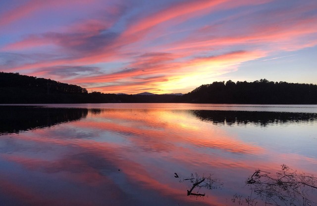 Many perfect sunsets at the magical house on the lake