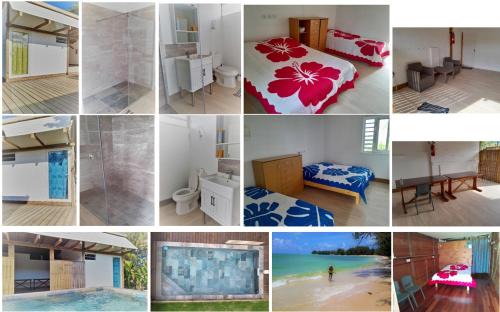 Mara'ai le spot Tubuai Chambre triple Taahueia Deluxe SDB privée avec piscine
