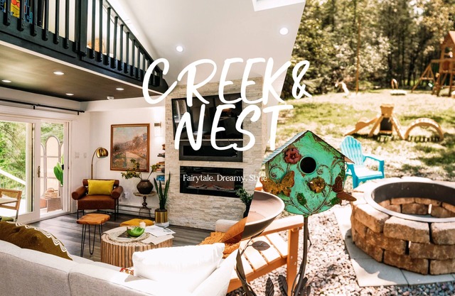 Mins to Kalahari Resort! Creekside Family Chalet Playroom Game Firepit