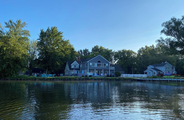 Modern 300 ft lakefront with pool