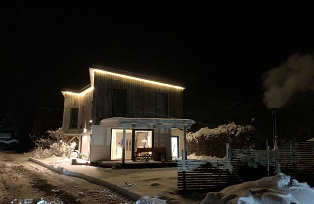 Modern vacation home in a quiet location. Terrace with garden access.