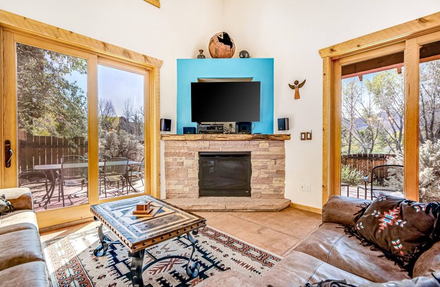 Mountain-view home with private hot tub & patio - close to golf & trails