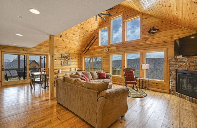 Mountain-view home with hot tub, elevator, balcony, WiFi, AC, & pool table