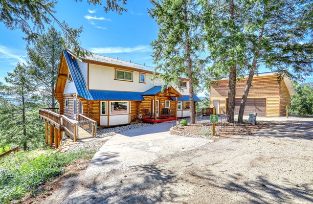 Mountain-View Log Cabin on 5 Acres w/Game Room