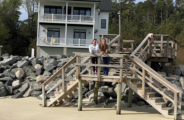 New 5 bedroom home on private, sandy beach with game room and elevator.